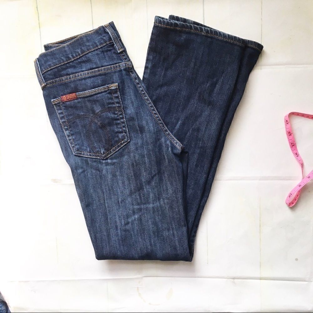 Jordache Flare Mid-Rise Jeans Women’s Size 4 – Dark Wash Retro Y2K Style
